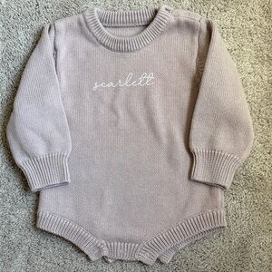Caden Lane Personalized Printed Knit Sweater Bubble | “scarlett”